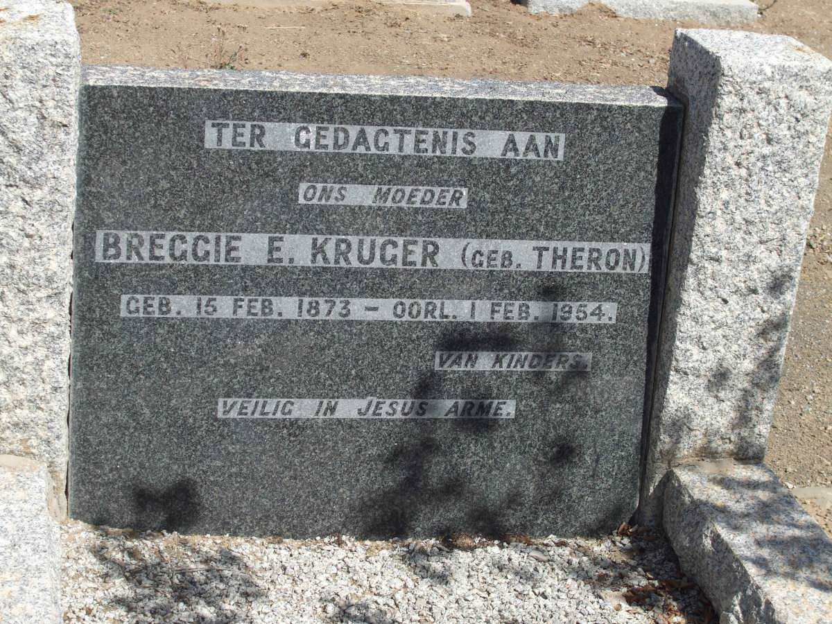 KRUGER Breggie E. nee THERON 1873-1954