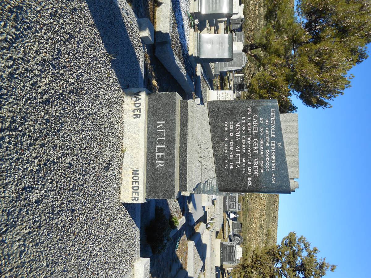 KEULER Carel Gert Vrede 1902-1962 &amp; Maria Aletta 1911-1977