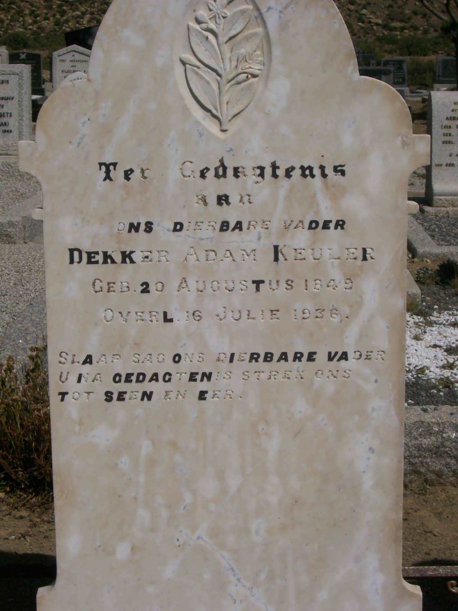 KEULER Dekker Adam 1849-1936