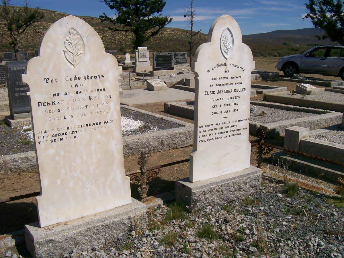 KEULER Dekker Adam 1849-1936 &amp; Elsie Johanna COETZEE 1867-1934