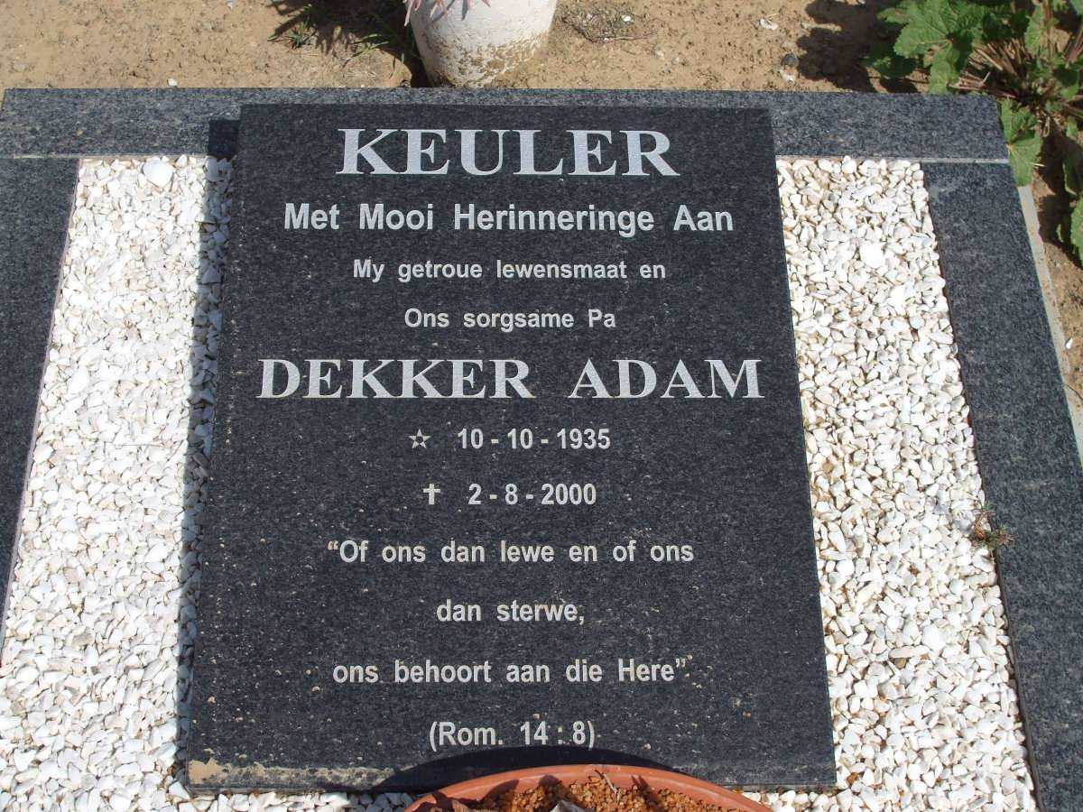 KEULER Dekker Adam 1935-2000