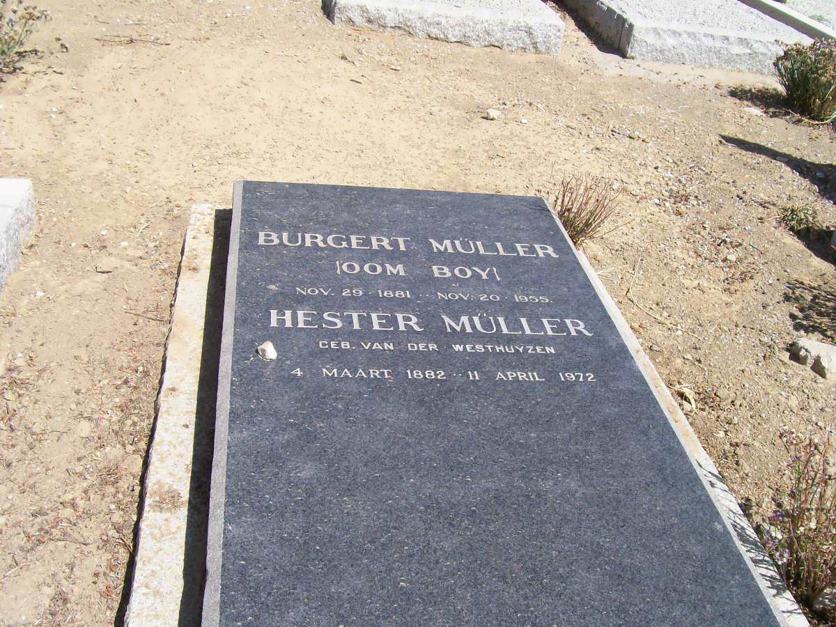 MÜLLER Burgert 1881-1956 &amp; Hester VAN DER WESTHUYZEN 1882-1972