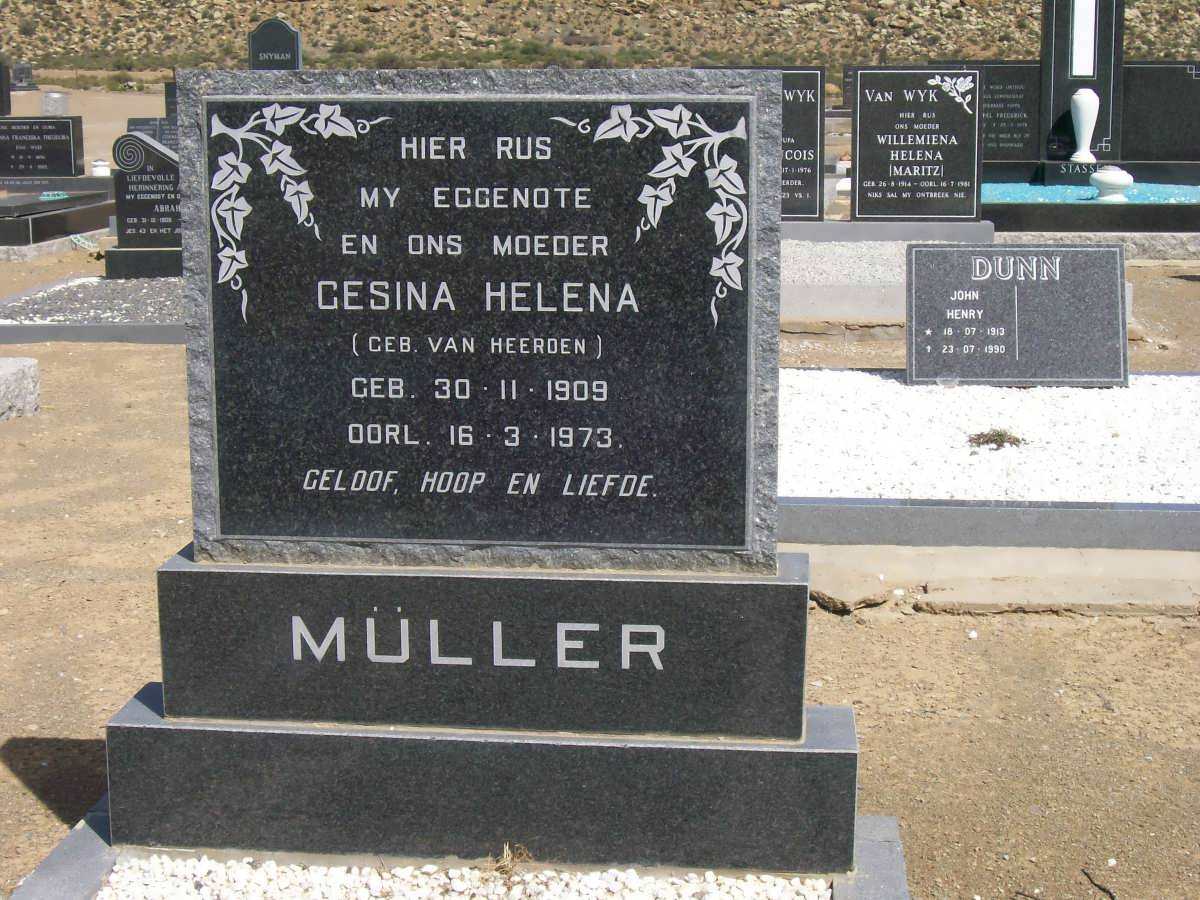 MÜLLER Gesina Helena nee VAN HEERDEN 1909-1973