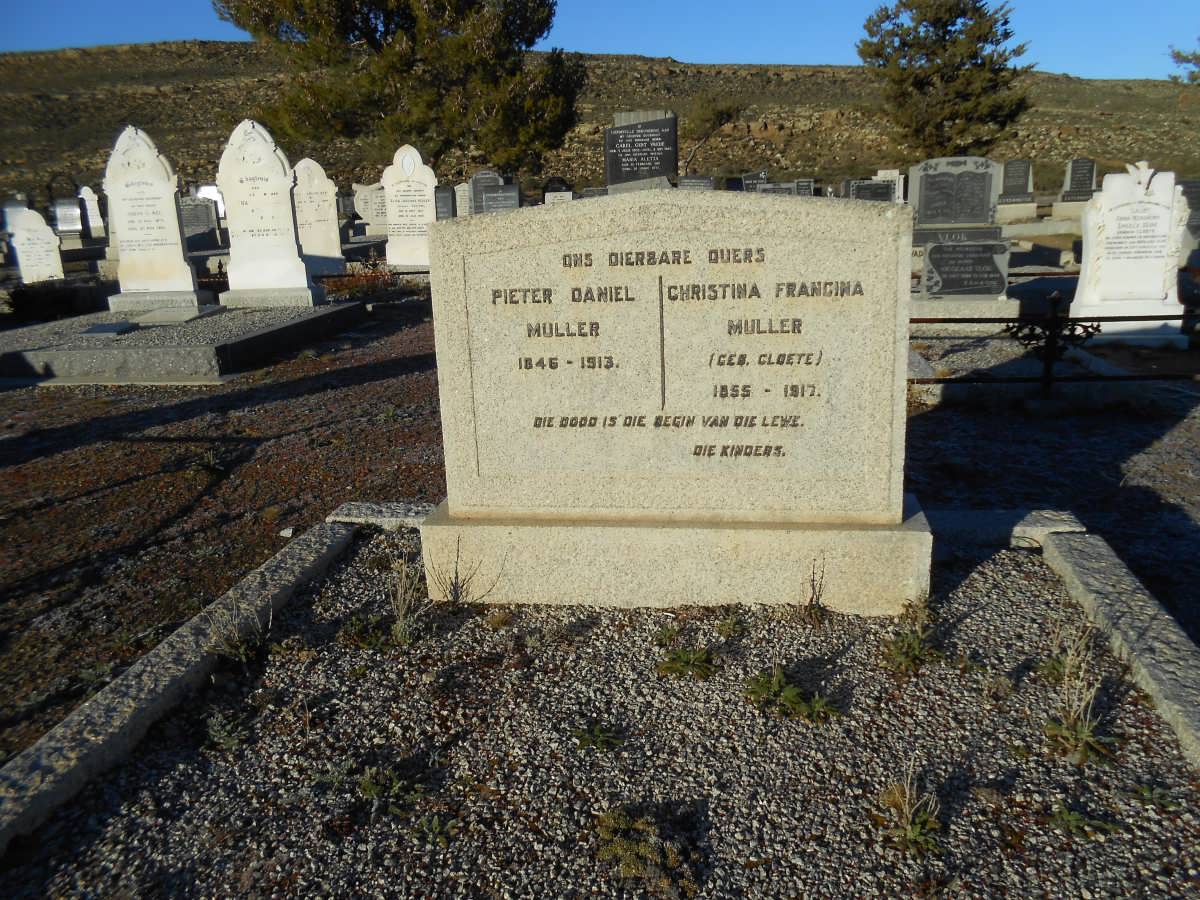 MULLER Pieter Daniel 1846-1913 &amp; Christina Francina CLOETE 1855-1917