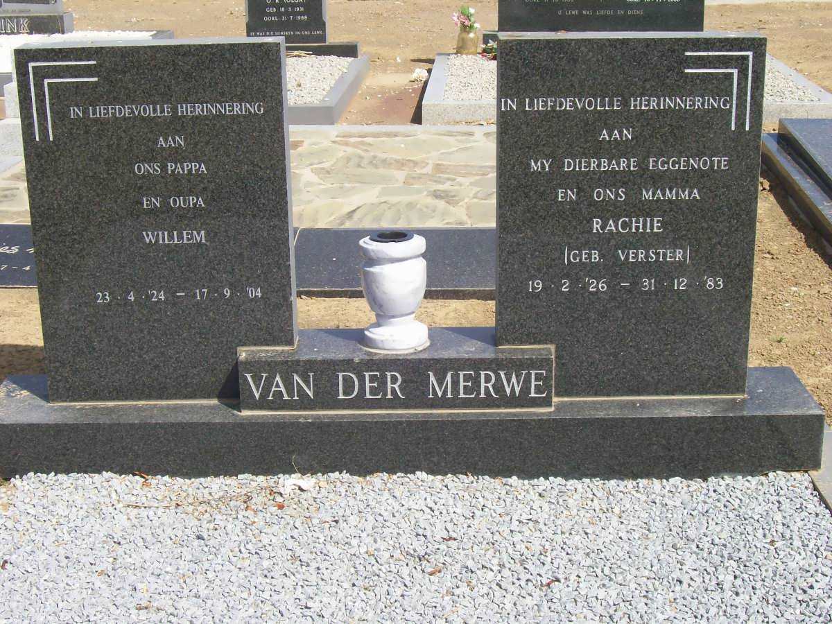 MERWE Willem, van der 1924-2004 &amp; Rachie VERSTER 1926-1983