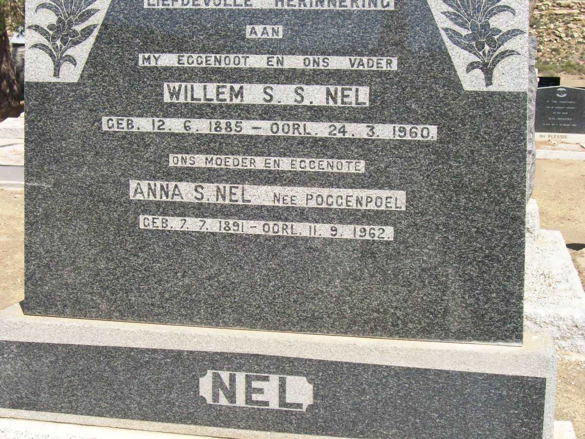 NEL Willem S.S. 1885-1960 &amp;  Anna S. POGGENPOEL 1891-1962