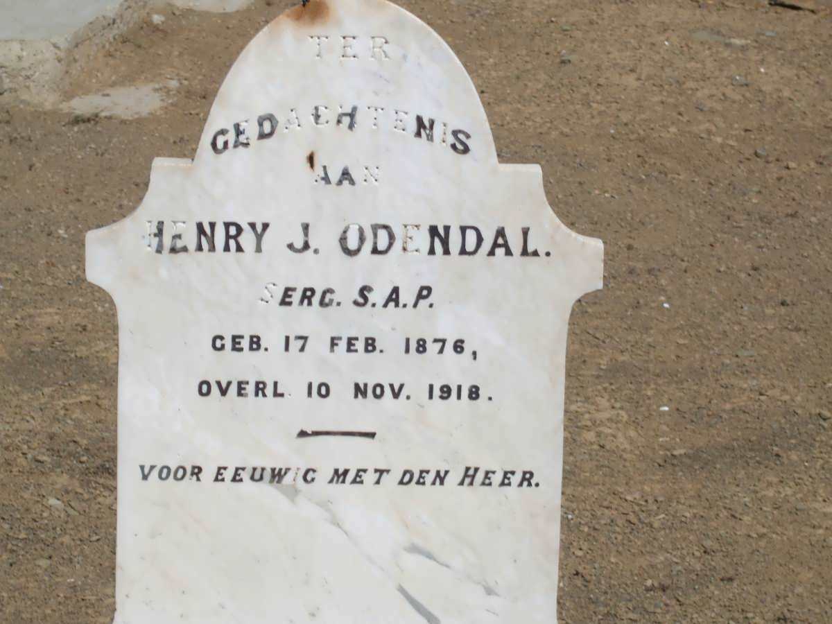 ODENDAL Henry J. 1876-1918