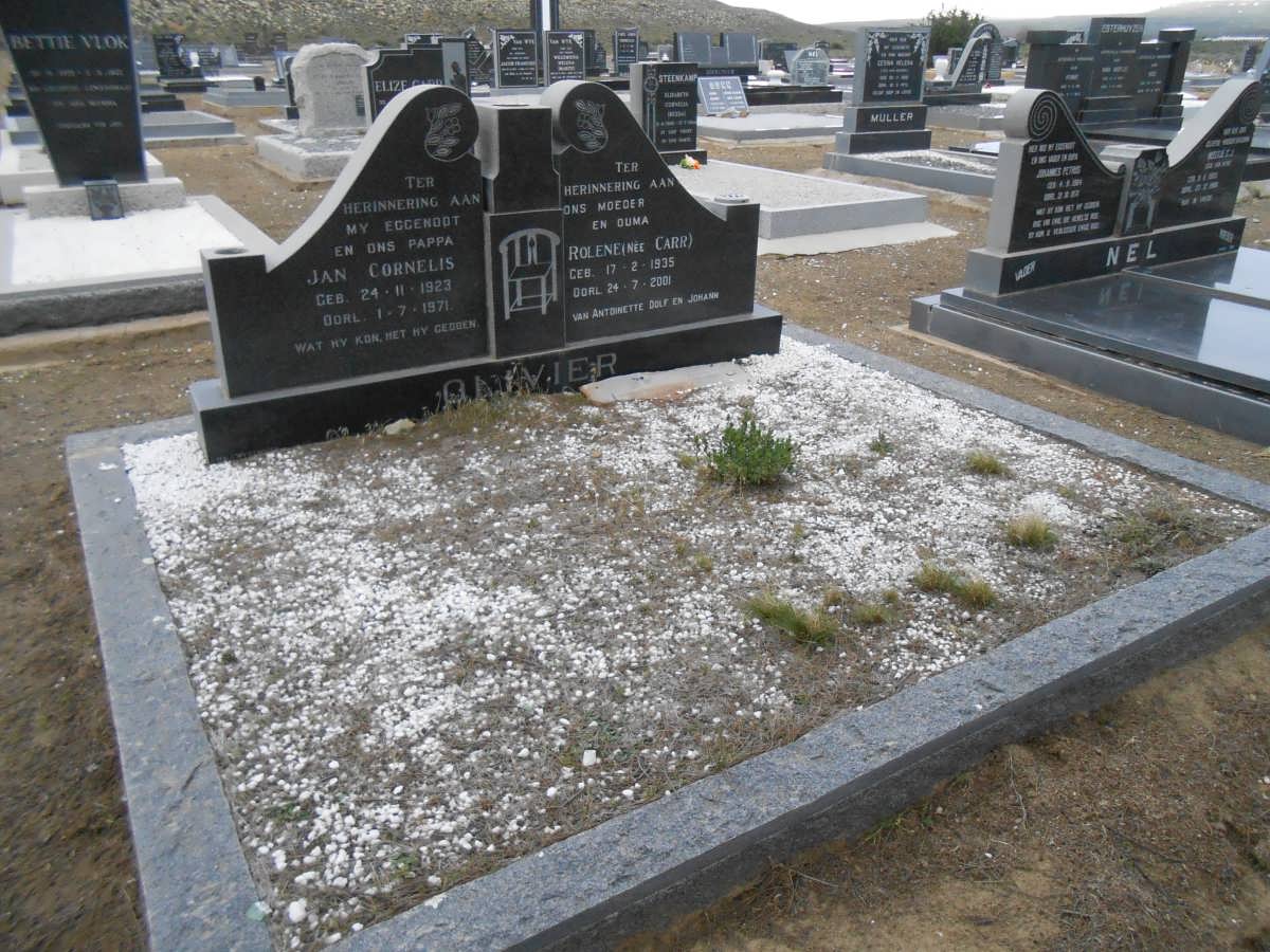 OLIVIER Jan Cornelis 1923-1971 &amp; Rolene CARR 1935-2001