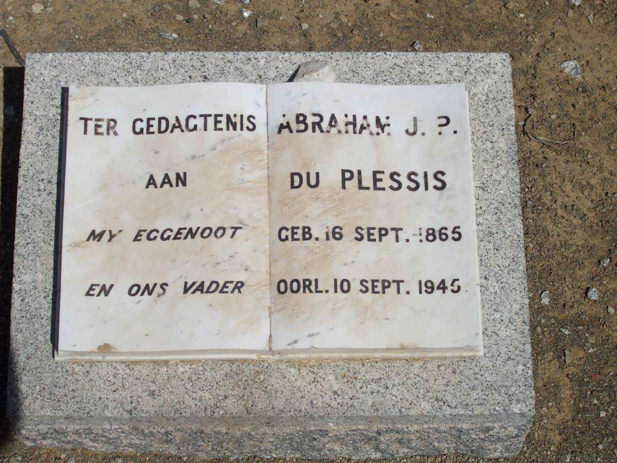 PLESSIS Abraham J.P., du 1865-1945