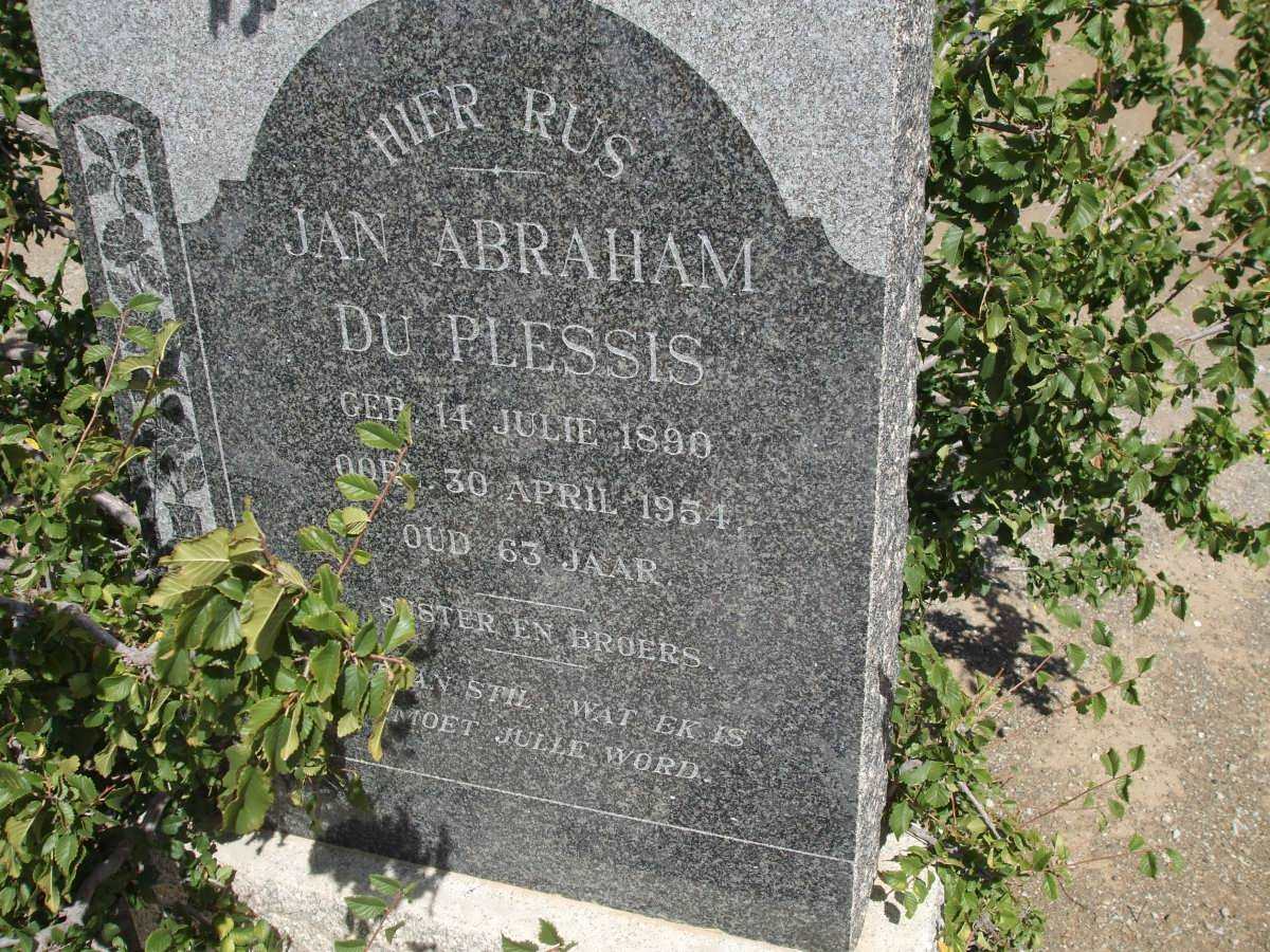 PLESSIS Jan Abraham, du 1890-1954