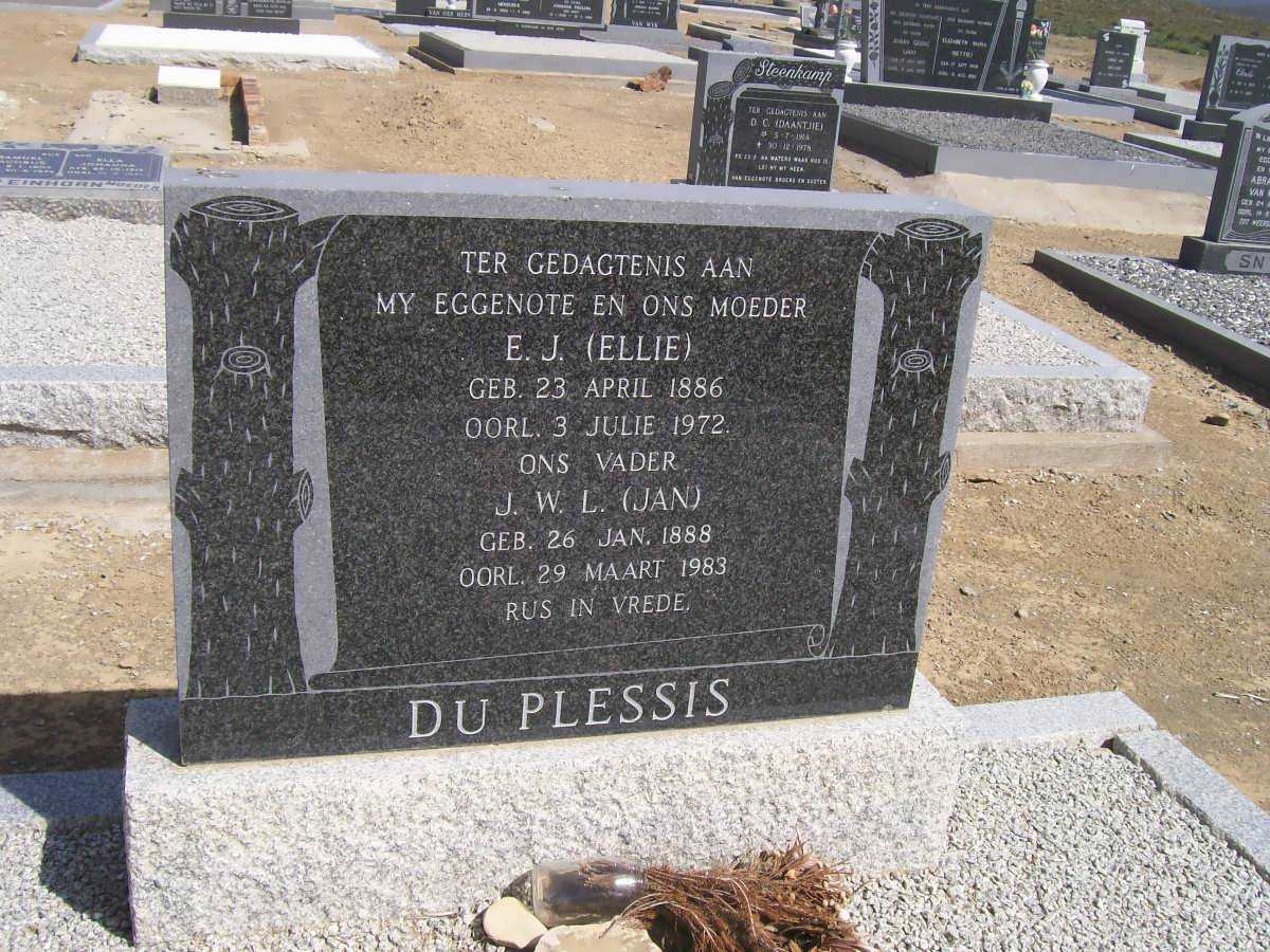 PLESSIS E.J., du 1886-1972 &amp; J.W.L. 1888-1983