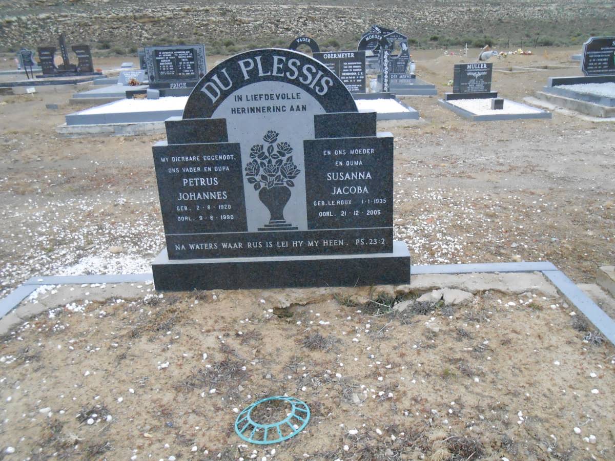 PLESSIS Petrus Johannes, du 1920-1990 &amp; Susanna Jacoba LE ROUX 1935-2005 