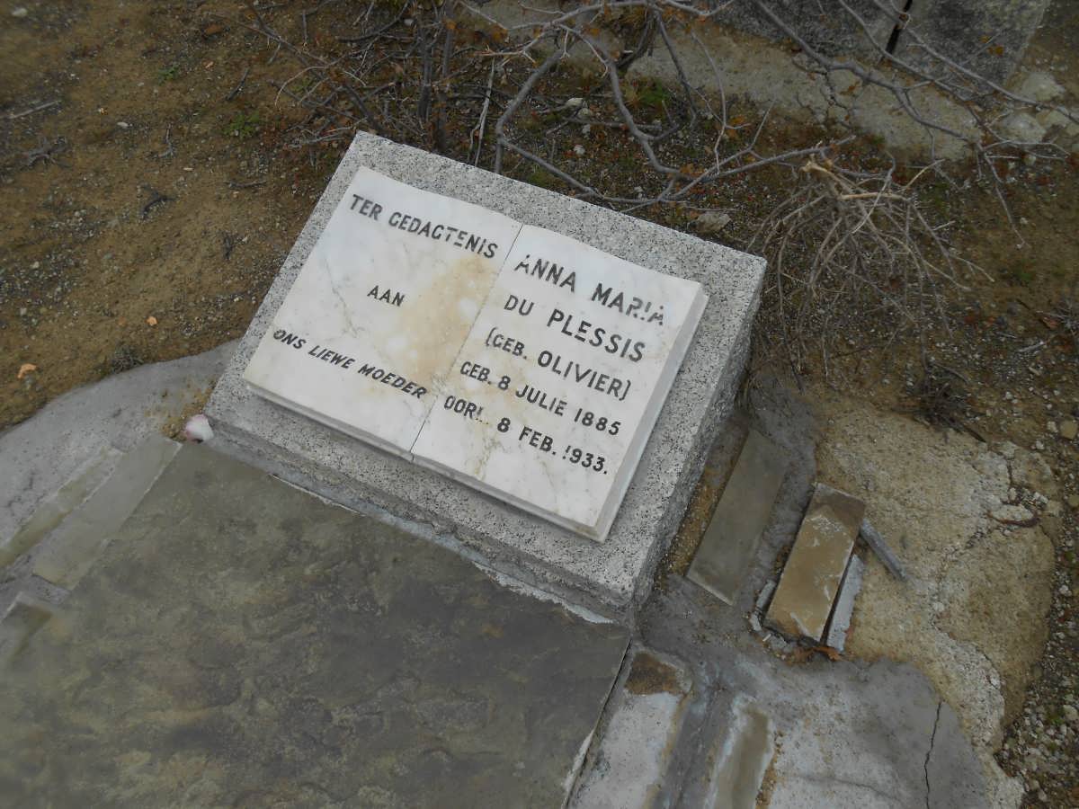 PLESSIS Anna Maria, du nee OLIVIER 1885-1933