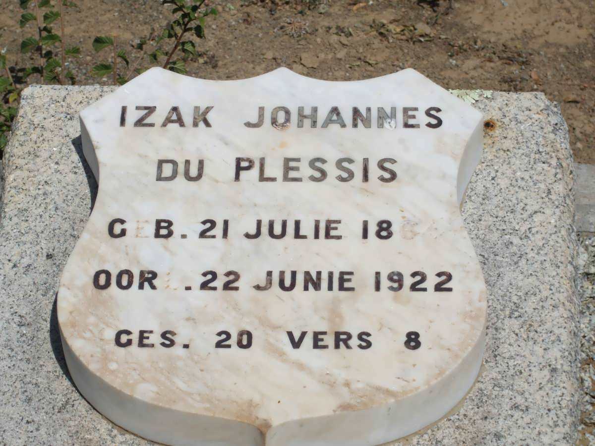 PLESSIS Izak Johannes, du 1864-1922