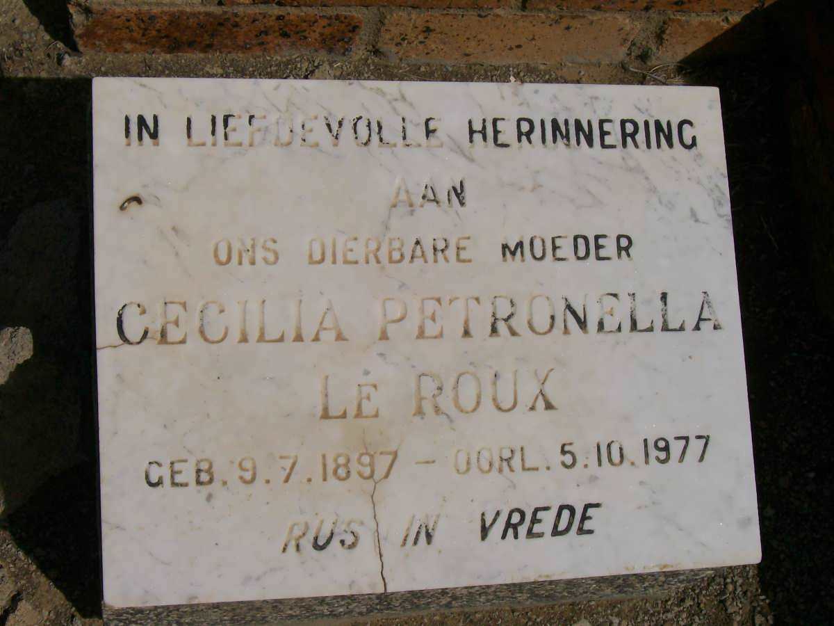 ROUX Cecilia Petronella, le 1897-1977