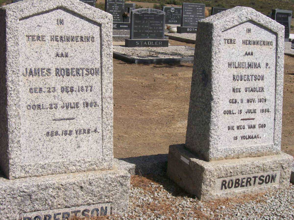 ROBERTSON James 1877-1963 &amp; Wilhelmina P. STADLER 1879-1956