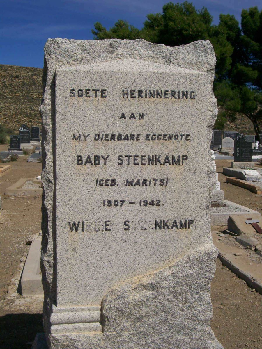STEENKAMP Baby nee MARITS 1907-1942
