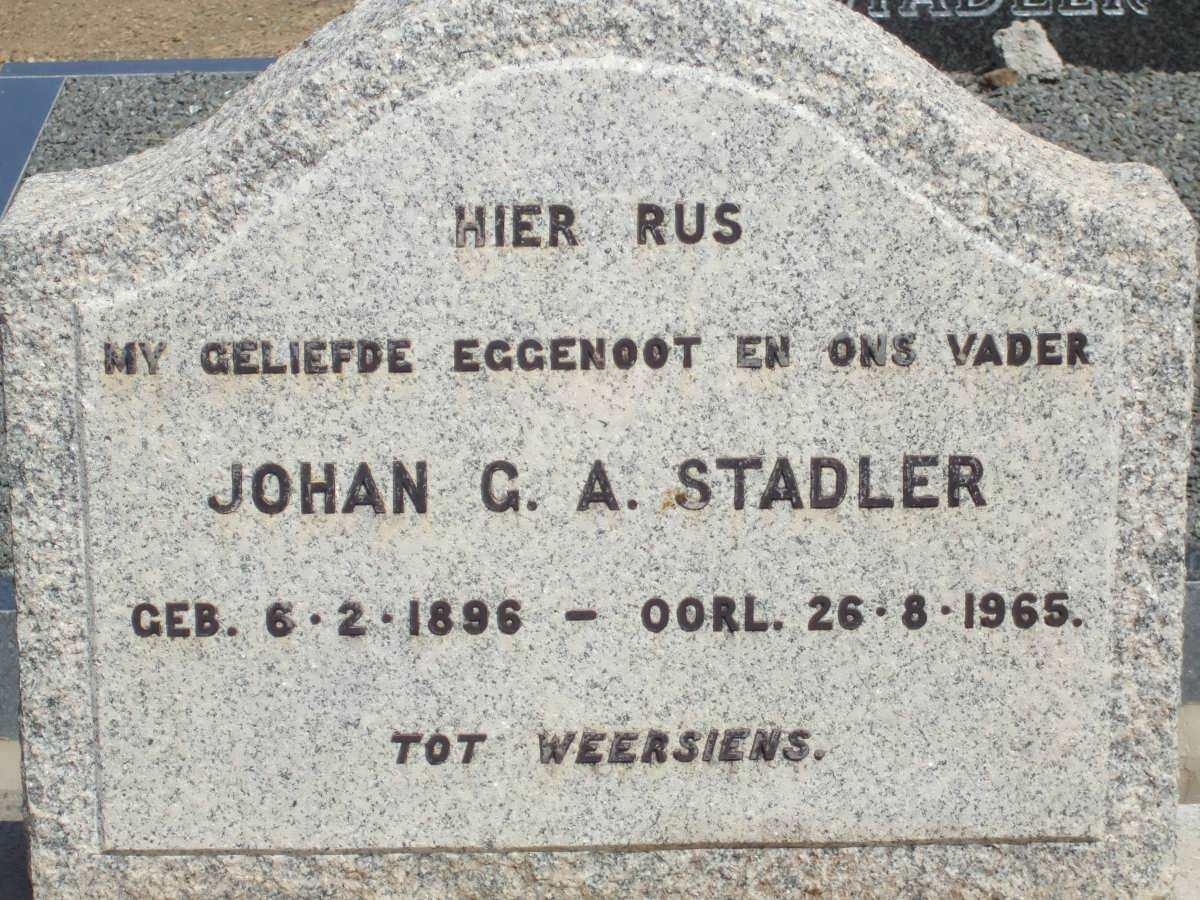 STADLER Johan G.A. 1896-1965