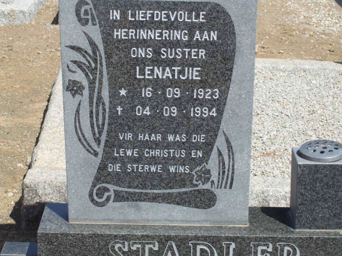 STADLER Lenatjie 1923-1994