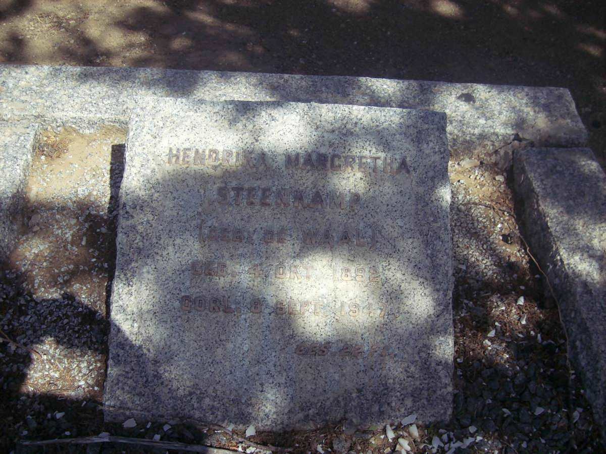 STEENKAMP Hendrika Margaretha nee DE WAAL 1892-1947
