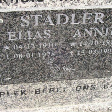 STADLER Elias 1910-1078 &amp; Annie 1919-1997