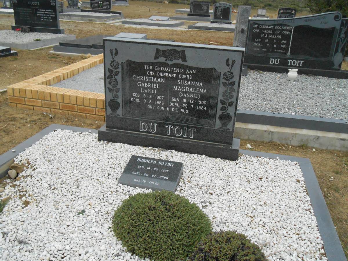 TOIT Christiaan Gabriel, du 1907-1984 &amp; Susanna Magdalena 1906-1984 :: DU TOIT Rudolph 1932-2000