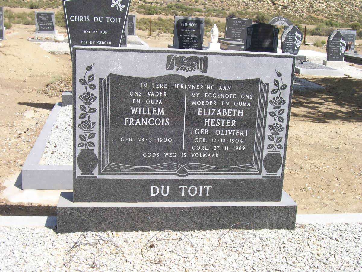 TOIT Willem Francois, du 1900- &amp; Elizabeth Hester OLIVIER 1904-1989