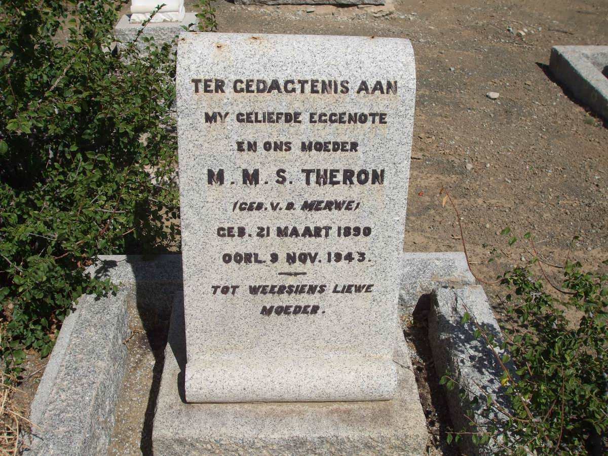 THERON M.M.S. nee V.D. MERWE 1890-1943