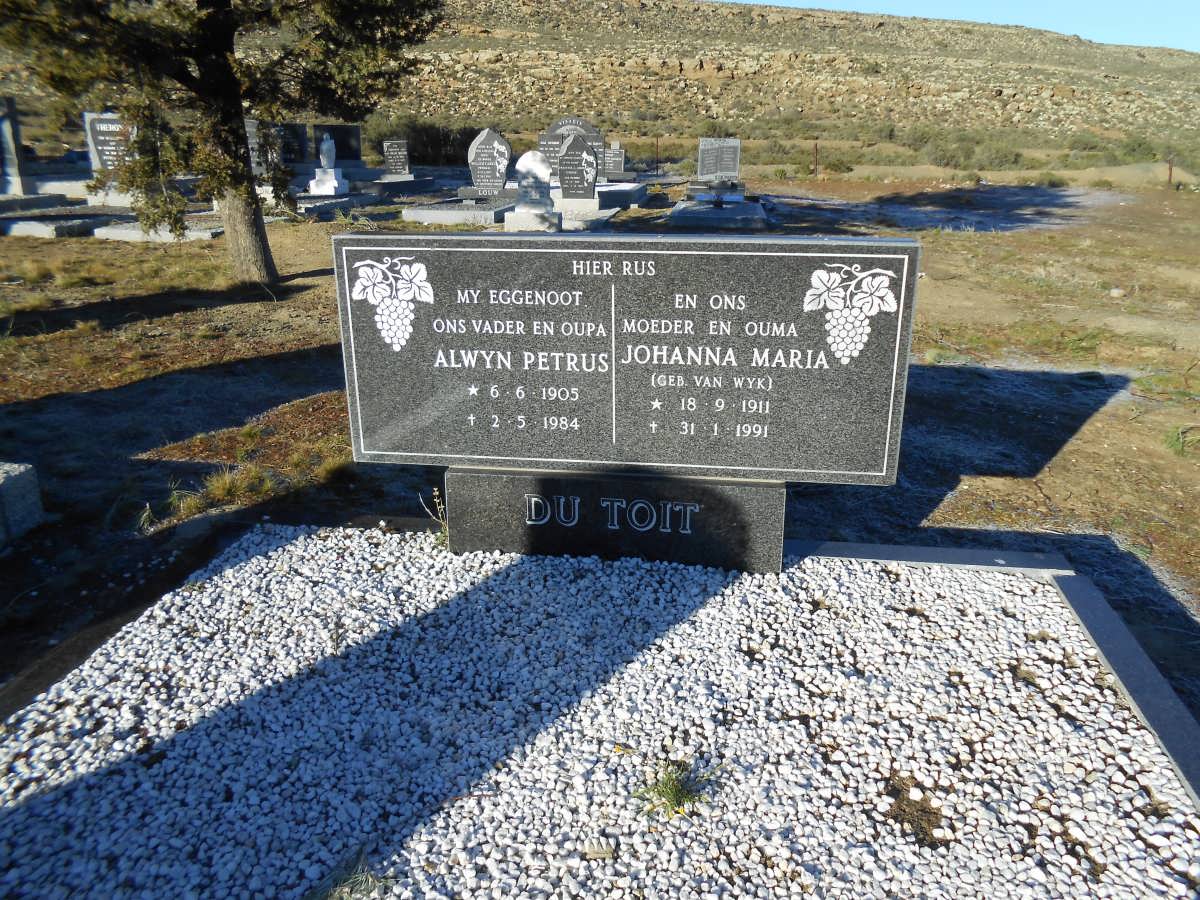 TOIT Alwyn Petrus, du 1905-1984 &amp; Johanna Maria VAN WYK 1911-1991