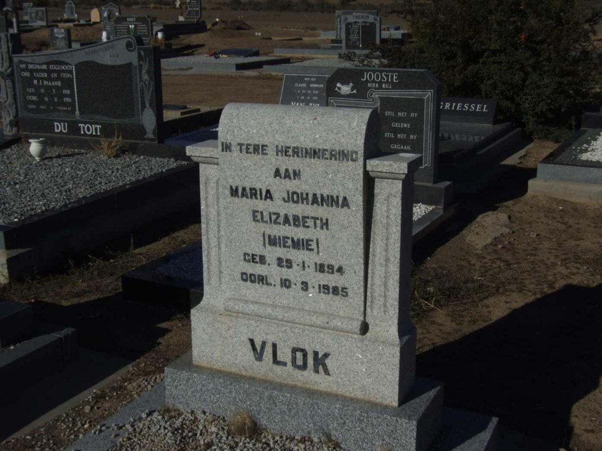 VLOK Maria Johanna Elizabeth 1894-1985
