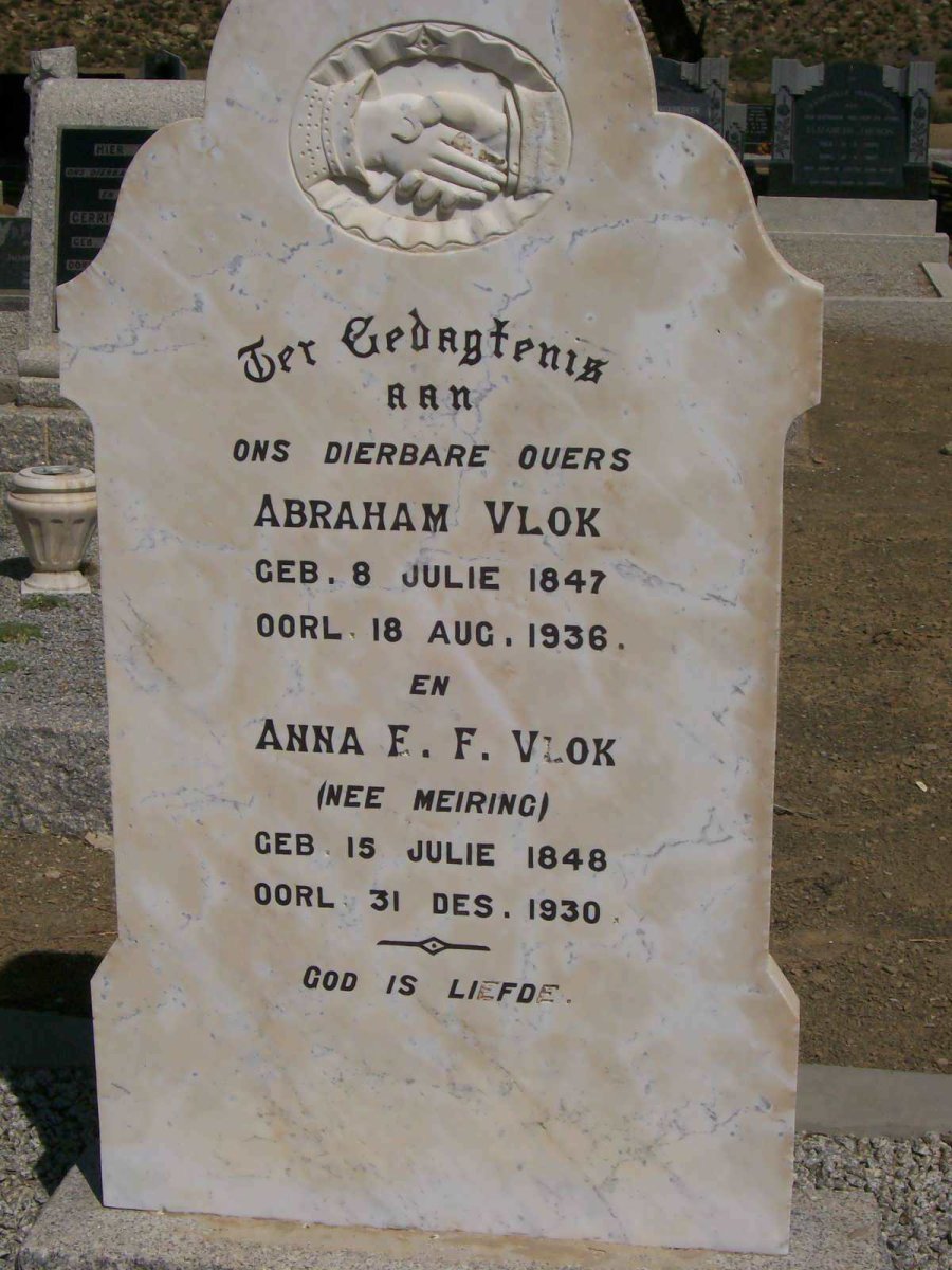 VLOK Abraham 1847-1936 &amp; Anna E.F. MEIRING 1848-1930