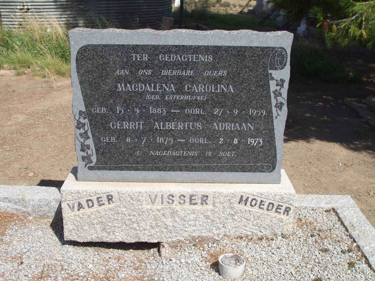 VISSER Gerrit Albertus Adriaan 1875-1973 &amp; Magdalena Carolina ESTERHUYSE 1883-1959