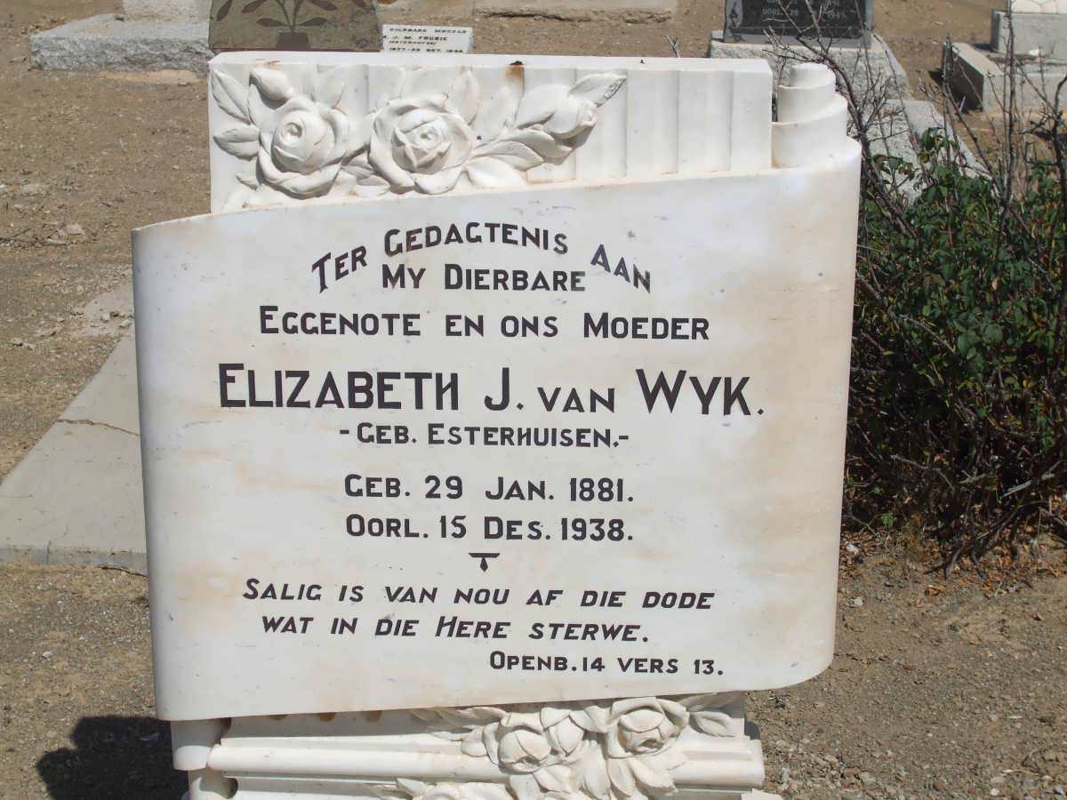 WYK Elizabeth J., van nee ESTERHUISEN 1881-1938