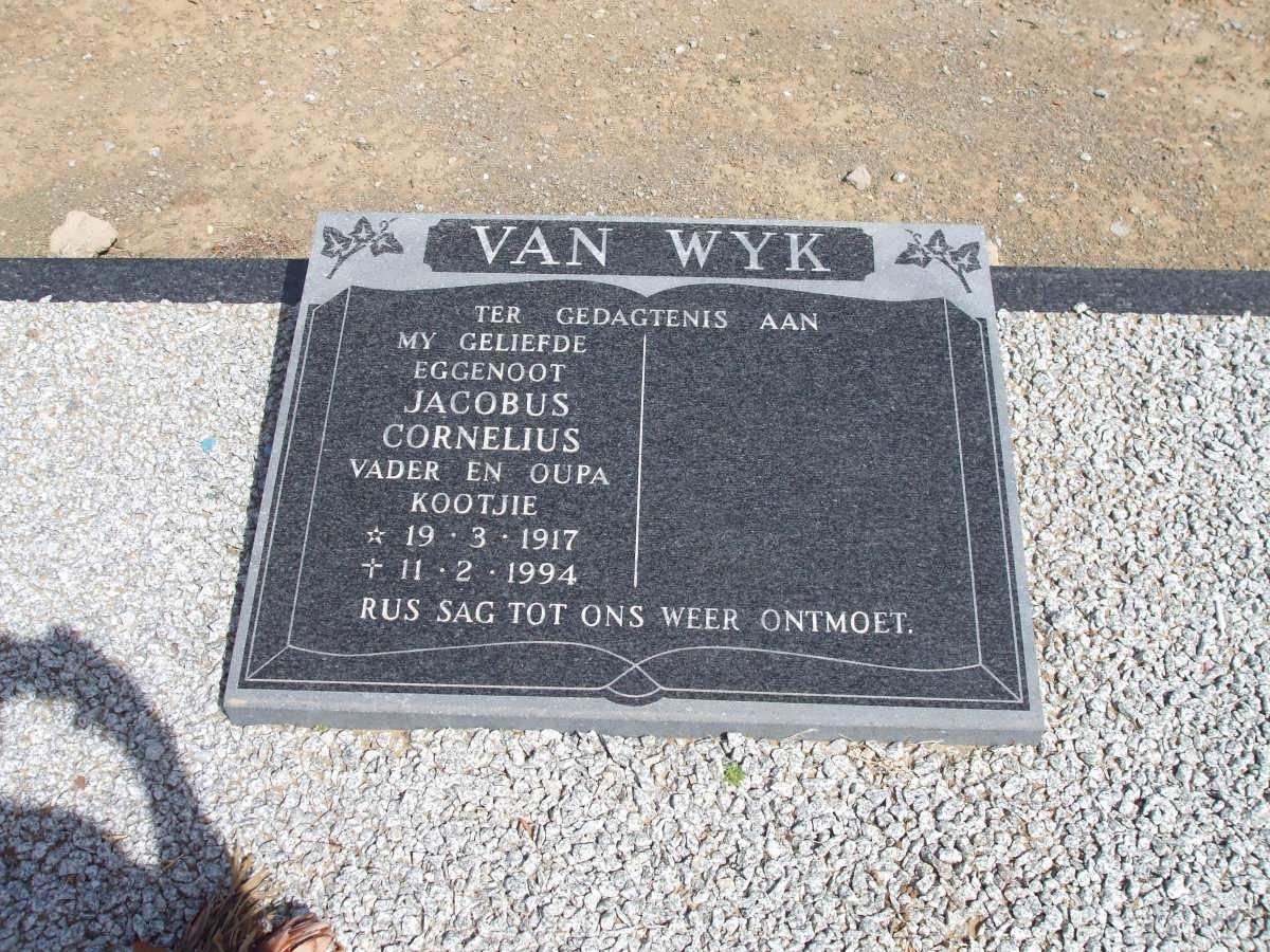 WYK Jacobus Cornelius, van 1917-1994