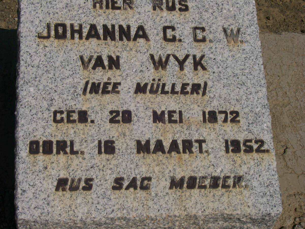 WYK Johanna C.C.W., van nee MULLER 1872-1952
