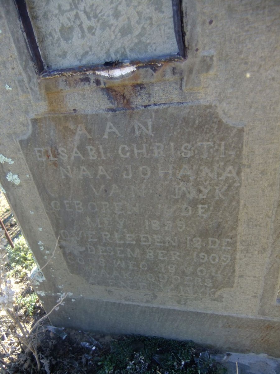 WYK Elsabi Christinaa Johana, van 1899-1909