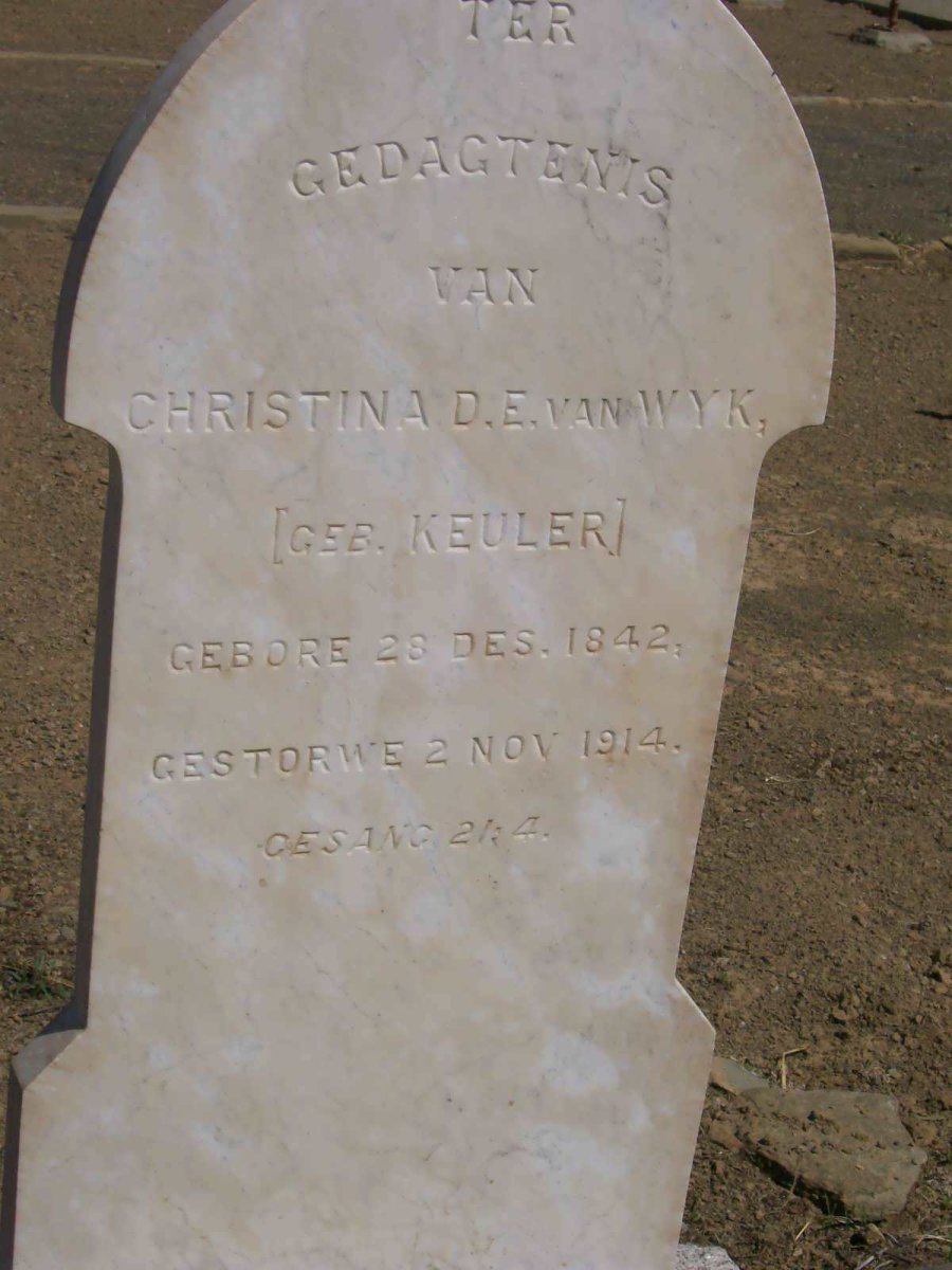 WYK Christina D.E., van nee KEULER 1842-1914