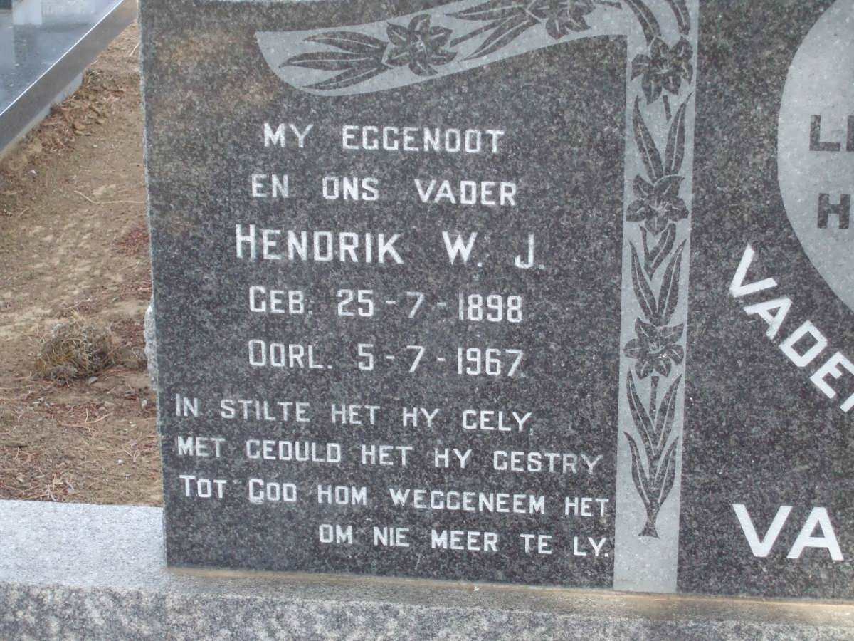 WYK Hendrik W.J., van 1898-1967 &amp; Carolina M. 1904-1987