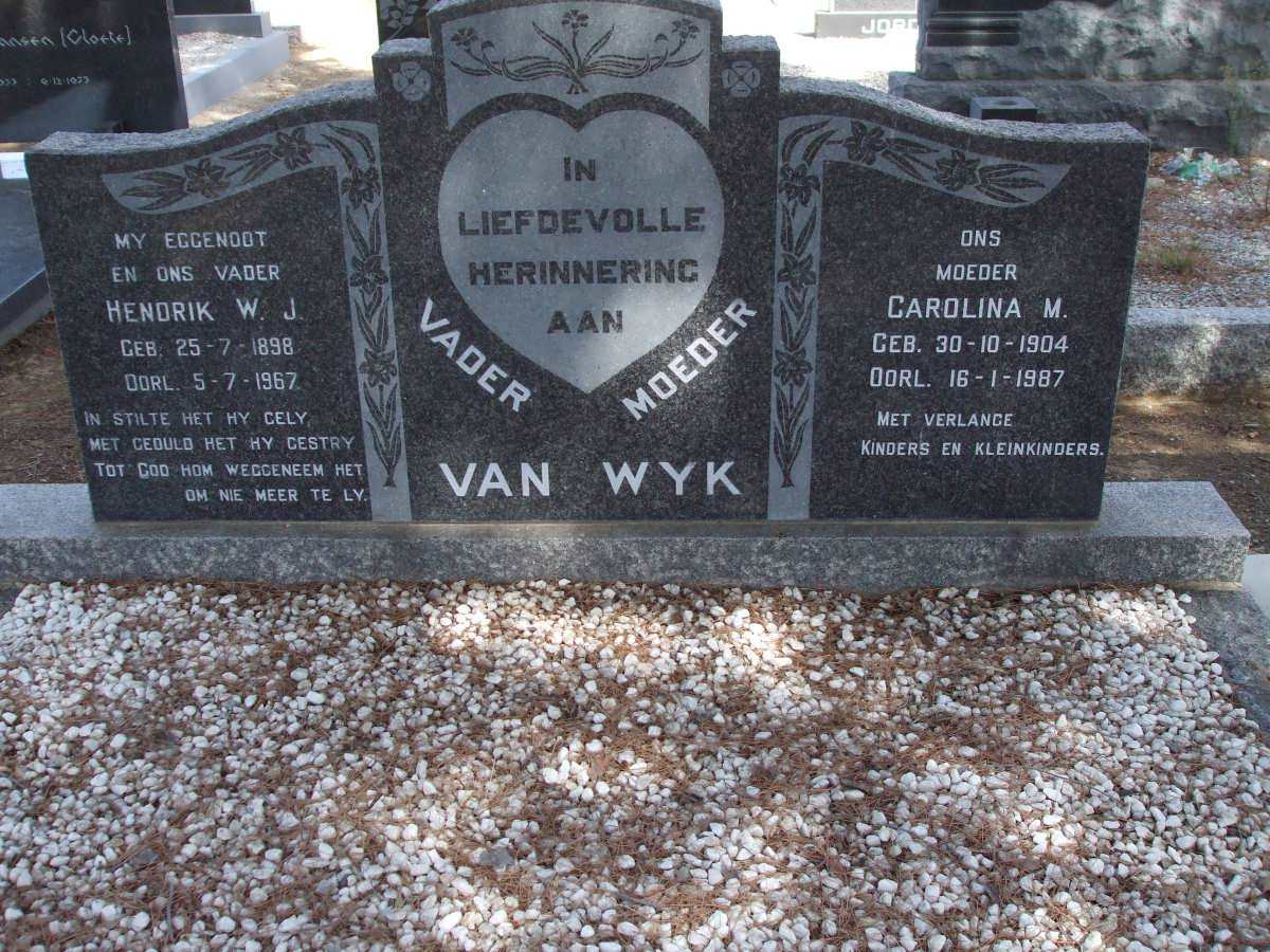 WYK Hendrik W.J., van  1898-1967 &amp; Carolina M. 1904-1987