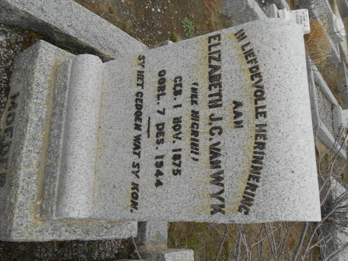WYK Elizabeth J.C., van 1875-1944