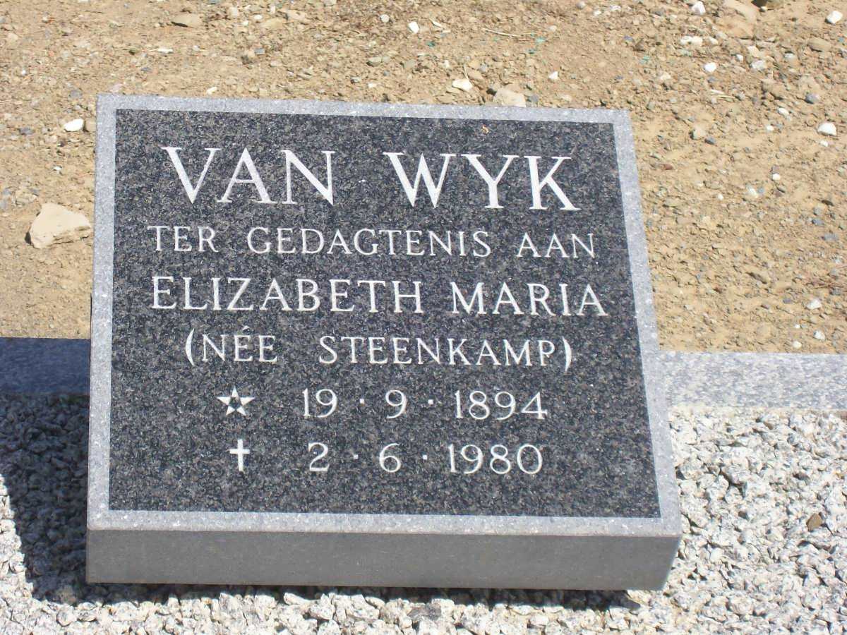 WYK Elizabeth Maria, van nee STEENKAMP 1894-1980