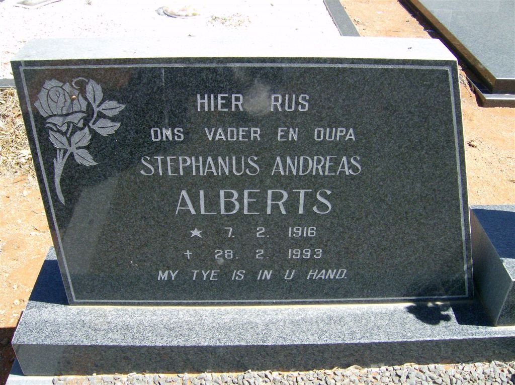 ALBERTS Stephanus Andreas 1916-1993