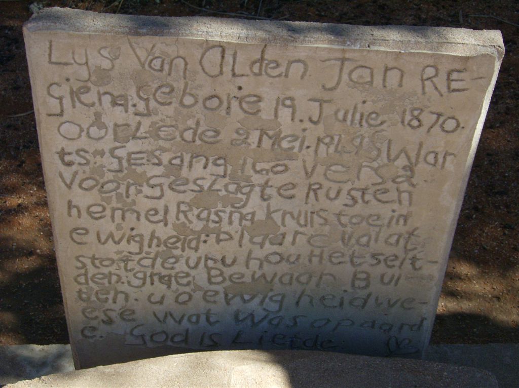 Alden Jan Regiena, van 1870-1949