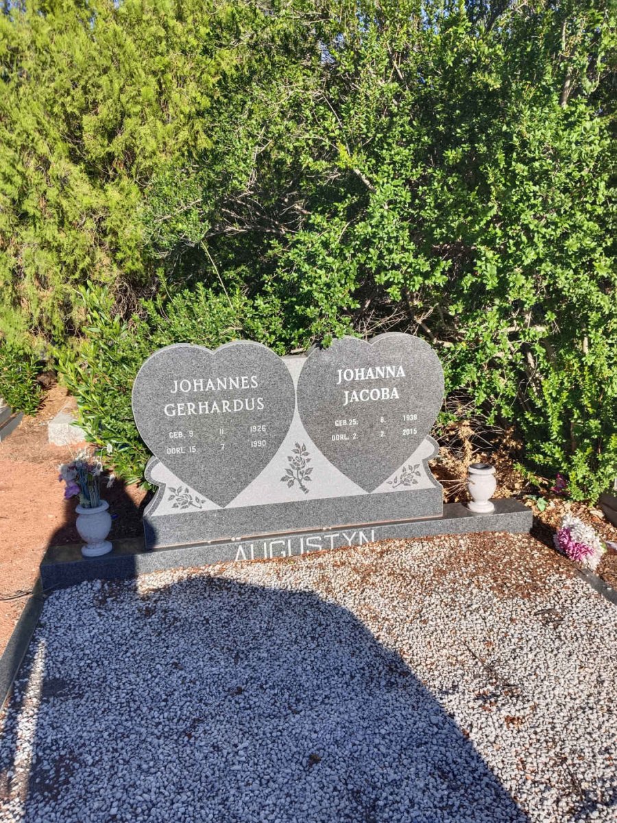 AUGUSTYN Johannes Gerhardus 1926-1990 & Johanna Jacoba 1938-2015