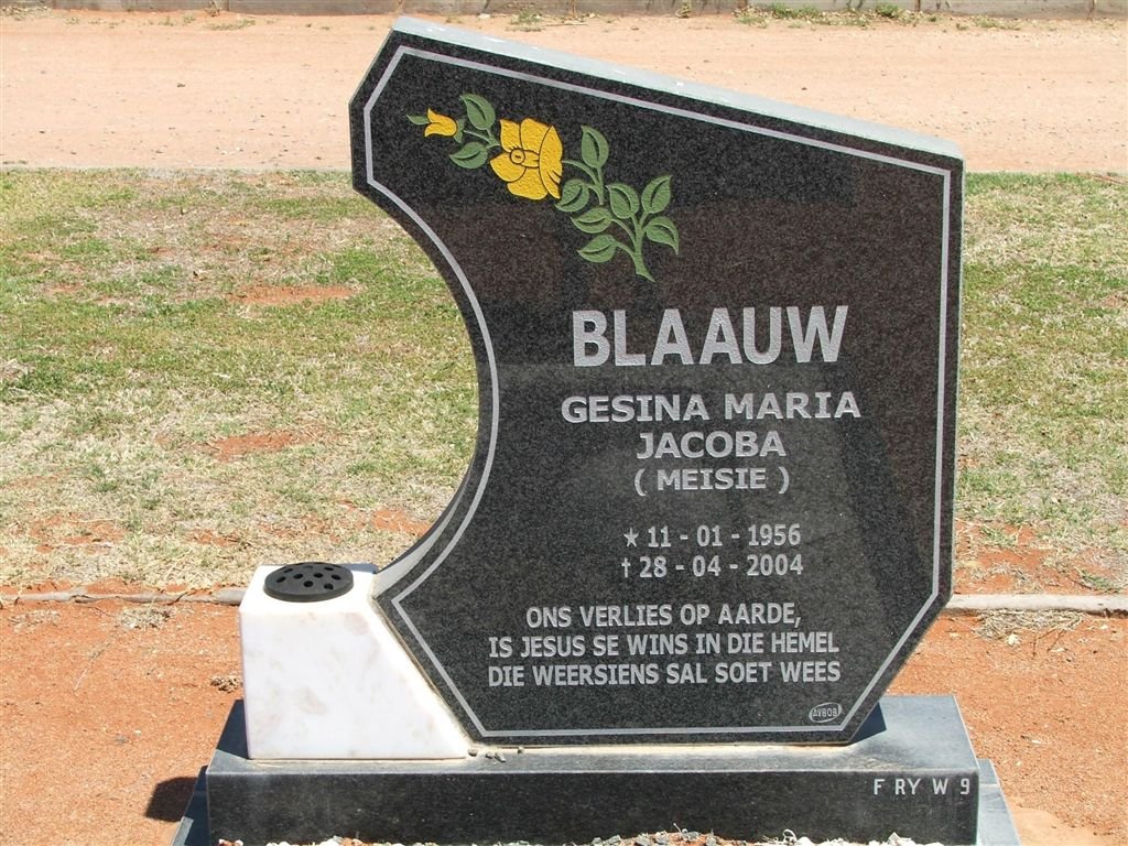 BLAAUW Gesina Maria Jacoba 1956-2004