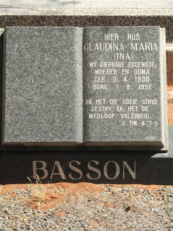 BASSON Glaudina Maria 1930-1992