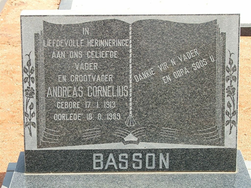 BASSON Andreas Cornelius 1913-1989