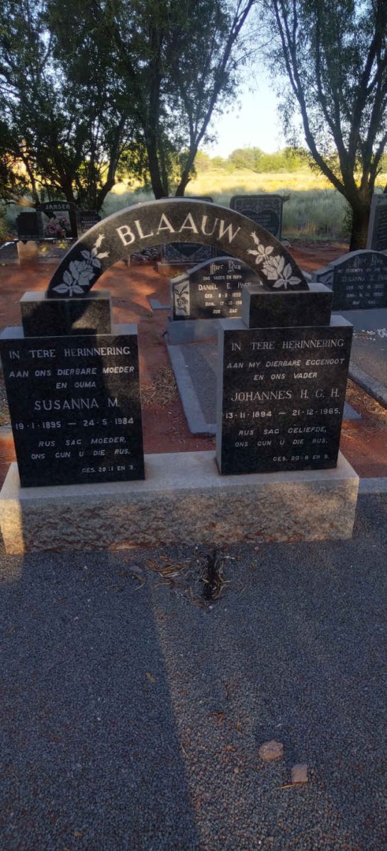 BLAAUW Johannes H.G.H. 1894-1965 & Susanna M. 1895-1984