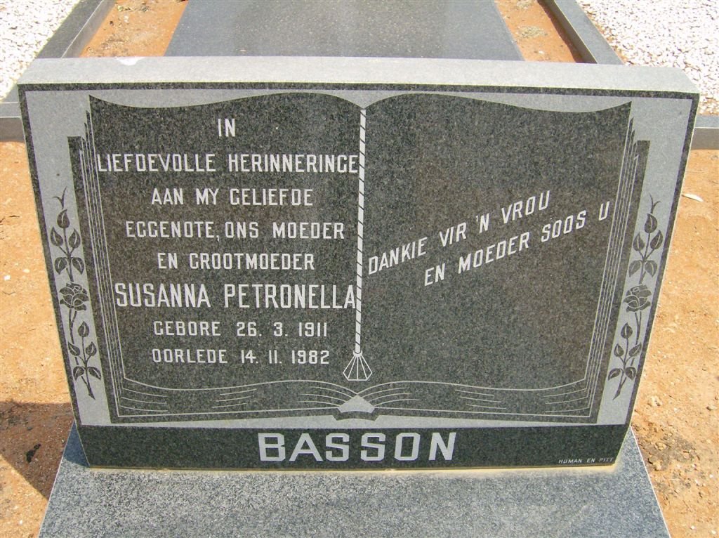BASSON Susanna Petronella 1911-1982