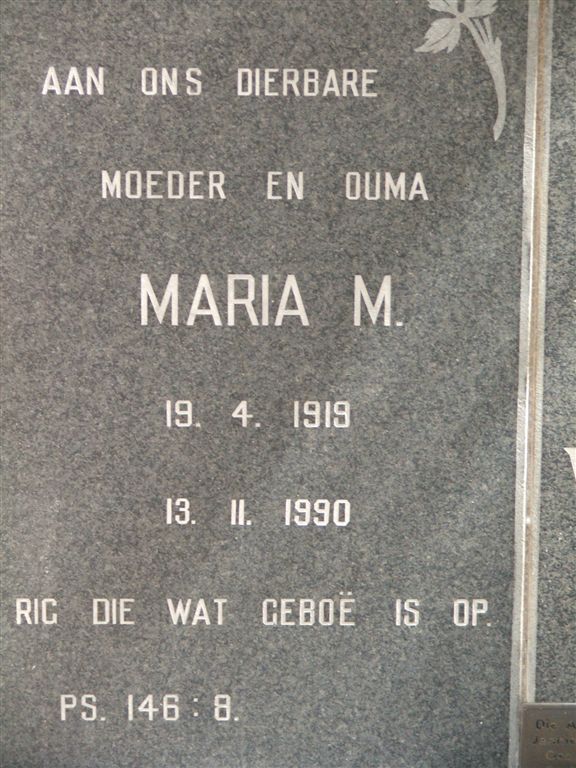 BLAAUW Maria M. 1919-1990